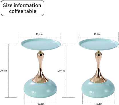 2-Pack Light Green Sleek Hourglass Side Table - Image 2