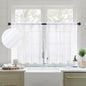 MIULEE White Sheer Kitchen Curtains 36 Inch Length Linen Textured Half Window by MIULEE
