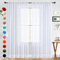 SpaceDresser Basic Rod Pocket Sheer Voile Window Curtain Panels White 1 Pair 2 by SpaceDresser