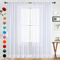 SpaceDresser Basic Rod Pocket Sheer Voile Window Curtain Panels White 1 Pair 2 by SpaceDresser