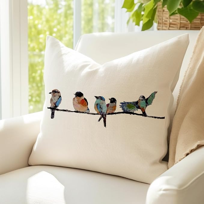 RABUSOFA 18x18 Outdoor Birds Pillow Decorative Throw Pillows, Small Throw - Image 2