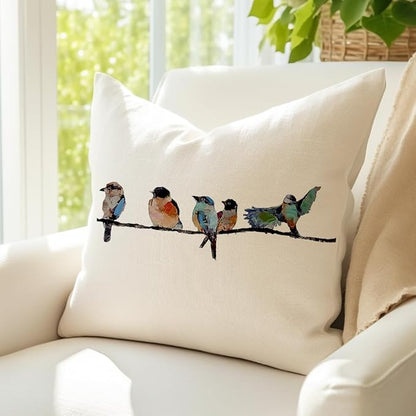 RABUSOFA Outdoor Birds Pillow Covers 20x20 Inch, Lumbar Small Throw Pillows - Image 2