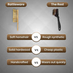 Rattleware Durable 11” Counter Brush - Solid Wood Handle, Horsehair Bristles & Static-Fre - Ideal for Home & Commercial Use