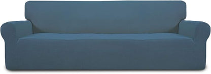 Easy-Going Stretch 4 Seater Oversized Sofa Couch Cover Bluestone | 1-Piece by Easy-Going