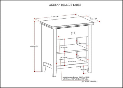 SIMPLIHOME Artisan Bedside Table - Image 2