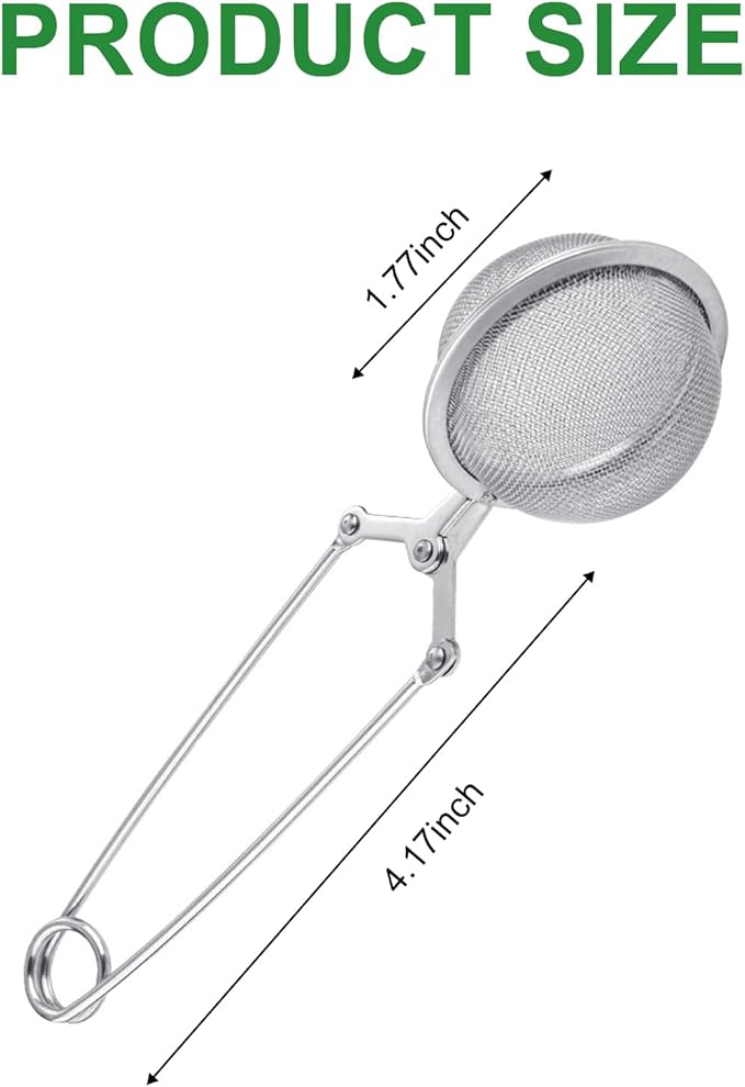 Snap Ball Tea Strainer, Voittozege 20 Pcs Premium Stainless Steel Tea Infuser with Handle Tea Infuser Filter with Tong Pincer Steeper Reusable for Loose Leaf Tea, Spices, Seasonings