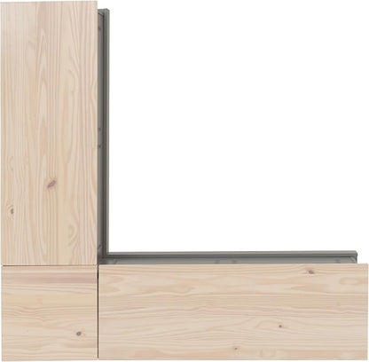 Linon Harris Grey and Maple Solid Pine Backless Nook - Image 9