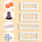 12 Pcs Cake Fondant Cutter Puzzle Fondant Cutters, Triangles Cookie Cutter - 4 Size Geometric Shape Fondant Cutter Cake Border Decorating Tool, Creative Cake Decorating