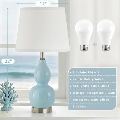 GyroVu 22" Table Lamp Set of 2, Color Temperature Adjustable Double Gourd - Image 3