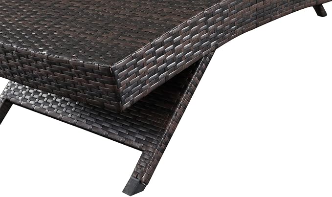 79'' Outdoor Wicker Reclining Lounge Chair Long Reclining Chaise Lounge Set - Image 7