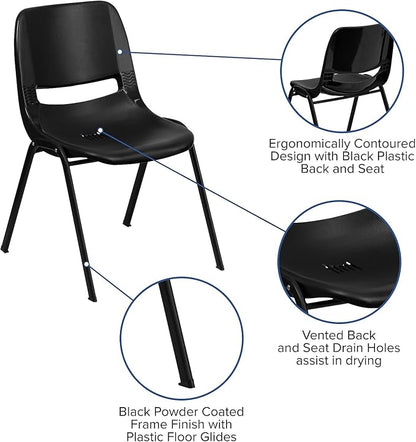 Flash Furniture HERCULES Series 440 lb. Capacity Kid's Black Ergonomic Shell - Image 7