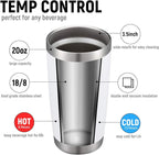 COMOOO 20oz White Tumbler Double Wall Vacuum Insulated Coffee Travel Mug Stainless Steel Tumbler Bulk with Lid and Straw Powder Coated Insulated Coffee Cup for Cold & Hot Drinks (White, 6 Pack)