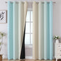 Aqua and Beige Ombre Blackout Bedroom Curtains 102 Inches | Thermal Insulated by ESTELARTEXTILER