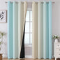Aqua and Beige Ombre Blackout Bedroom Curtains 108 Inches | Thermal Insulated by ESTELARTEXTILER