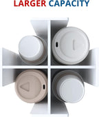 Cup and Lid Holder, 4 Compartment, Square | Rotating Coffee Cup Dispenser Lid Carousel for Restaurant, Buffet, Coffee Station, Bar, Countertop, White Acrylic