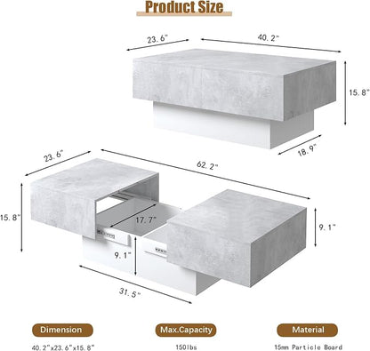 Modern Coffee Table with Storage - Image 2