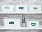 Labels for Food Containers 120Pcs Removable Waterproof Write-on Kitchen Label Stickers for Jars Bottles Bins and Home Storage Organization with 2 Markers, Colored Chalkboard Pantry Labels in 5 Sizes