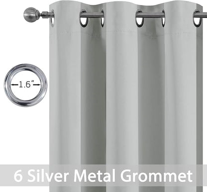 Yakamok Room Darkening Curtains 42x63 inch Length Light Grey-Living Room | 2 - Image 2