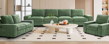 TEKAMON 100" Modular Sofa with Seats Storage, Comfy 3-Seater Chenille Fabric - Image 7