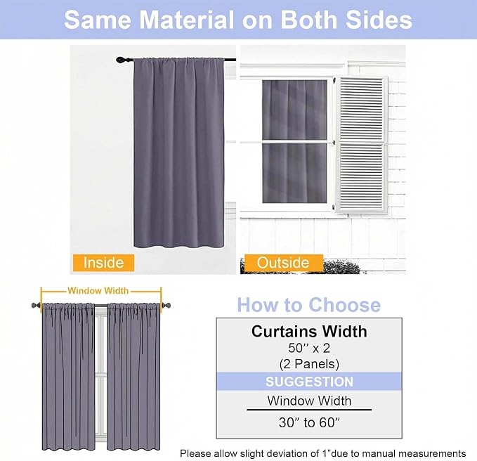 Simplebrand Greyish Purple Blackout Curtains - Image 9