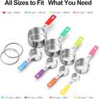 Wildone Measuring Cups & Spoons Set of 18 - Includes 8 Stainless Steel Nesting Measuring Cups, 9 Measuring Spoons, 1 Leveler, Ideal for Dry and Liquid Ingredients