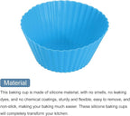 uxcell 18Pcs Silicone Cupcake Liners, Non-Stick Baking Cups, for Cooking Eggs, Baking Muffins and Make a Cake(Blue)