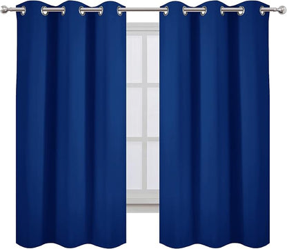 Blackout Curtains 40 x 63 inch/Royal Blue Curtains Set of 2 Panels/Thermal - Image 2
