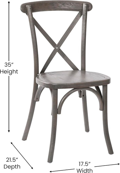 EMMA + OLIVER 2-Pack Wooden X-Back Dining Chair - Image 3