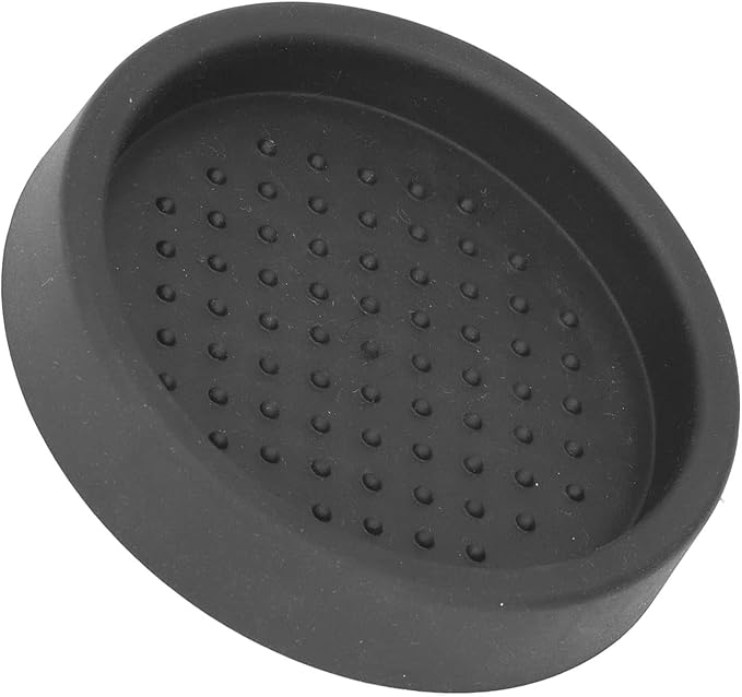 Tamper Mat, 3in Food Grade Silicone Coffee Tamper Mat Compact Anti Slip Round Single Hole Coffee Powder Pressing Pad for Cafe Household(Black)