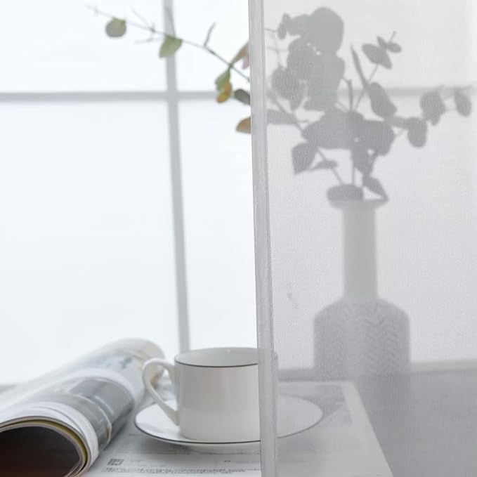 SpaceDresser Basic Rod Pocket Sheer Voile Window Curtain Panels Silver Grey 1 - Image 8