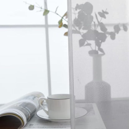 SpaceDresser Basic Rod Pocket Sheer Voile Window Curtain Panels Silver Grey 1 - Image 8