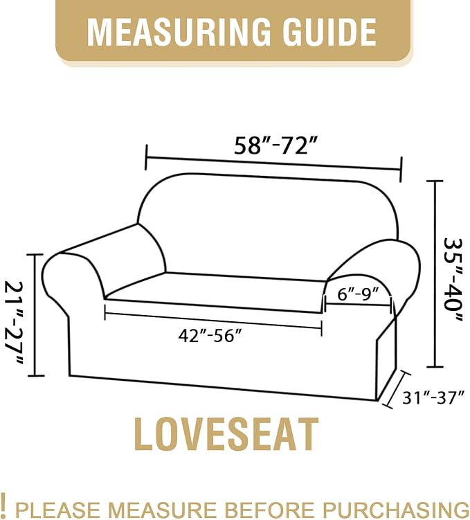 H.VERSAILTEX High Stretch Couch Cover 2 Cushion Sofa Printed Love Seat Couch - Image 4