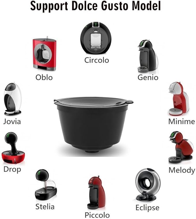 BRBHOM Colorful Dol*e Gu*to Refillable Capsules Pods,6 Refillable Coffee Capsule Reusable Coffee Filter Compatiable with Dol*e G*sto(6 Pcs colorful）