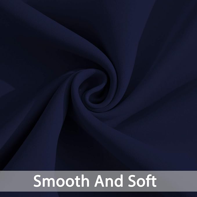 Yakamok Navy Blue Room Darkening Curtains 84 inch Sliding Door Drapes | 1 - Image 5