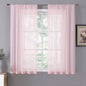 Tollpiz Short Sheer Curtains Linen Textured Bedroom Curtain Sheers Light by Tollpiz