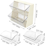Bokelai Plastic Tea Bag Organizer with Lid - Large Capacity K Cup Holder Countertop Storage Station for Capsule Creamer Sugar Pods Face Mask Organizer Cream/Clear