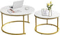 AT-VALY Coffee Table Set of 2 Nesting Tables, Round Sofa Table by AT-VALY