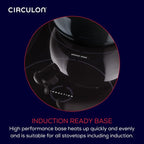 Circulon Enamel on Steel Whistling Teakettle/Teapot With Flip-Up Spout, 2 Quart - Black