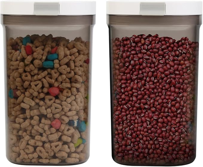 Airtight Food Storage Containers, 1.6 QT Coffee Canister Set with Magnetic Scoop, BPA Free, Ideal for Coffee, Spices, Herbs, Candy & Snacks, Keeps Freshness, Easy to Clean, 2 Pieces