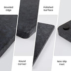 Black Marble Cutting Board For Kitchen, Large Marble Slab Pastry Board With Non-Slip Feet For Baking, Cheese, Charcuterie, Chocolate, 16x20 Inch, Pack Of 1 Piece