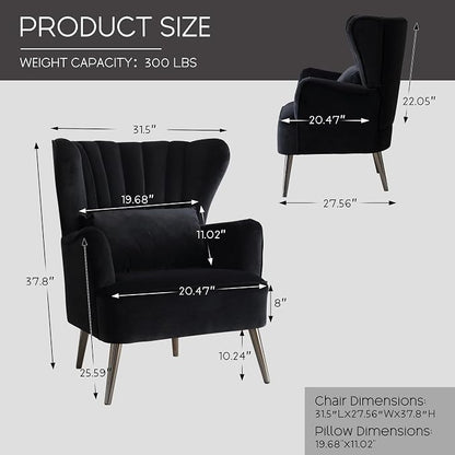 Modern Accent Chair Comfy Wingback Armchair - Image 2