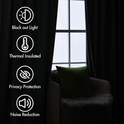 MIULEE Sage Green Velvet Curtains 52x72 inches Luxury Blackout Curtains | - Image 5