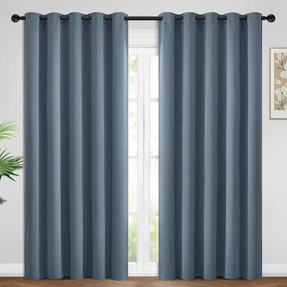 Yakamok Room Darkening Curtains 62x84 inch Length Stone Blue-Living Room | 2 by Yakamok