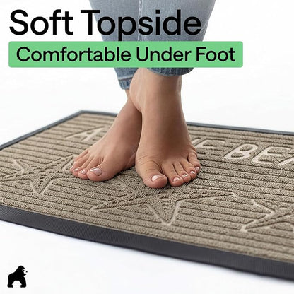 GORILLA GRIP 100% Waterproof All-Season WeatherMAX Doormat, US Designed Natural - Image 8