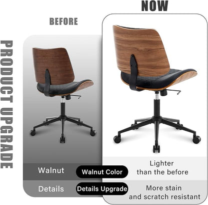 Home Office Chair No Arms with Wheels, Adjustable Height Small Desk Chair - Image 8