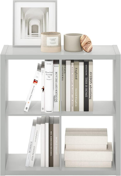 Furinno Cubicle Open Back Decorative Cube Storage Organizer, Light Grey - Image 8