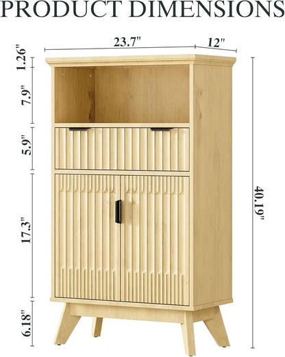 Fatmok Buffet Cabinet with Storage Set of 3, Wood Buffet Sideboard Console Table - Image 3