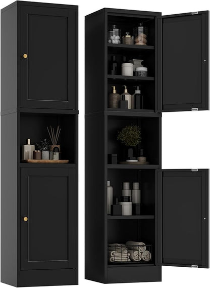 YAUWOH 2-Door Metal Storage Cabinet, Tall Slim Pantry Organizer by YAUWOHFactoryOutletsColorfulMetalFurniture