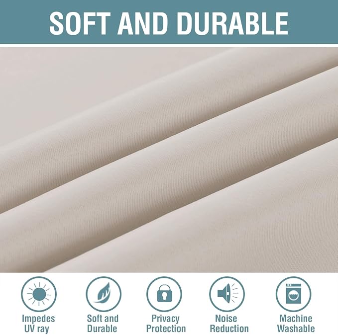 H.VERSAILTEX Blackout Patio Curtains 100 x 108 Inches - Image 4
