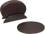 6 Walnut Stained Wood Boards with Stand, Perfect for Serving, Sushi, Cheese, Hors D'Oeuvre, Charcuterie, Sandwiches, 7 Piece Set, 9 1/2" x 6 1/2" ★★Pack of 10★★